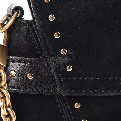 Gucci Suede Studded Horsebit Clutch Bag Black 21 of 24