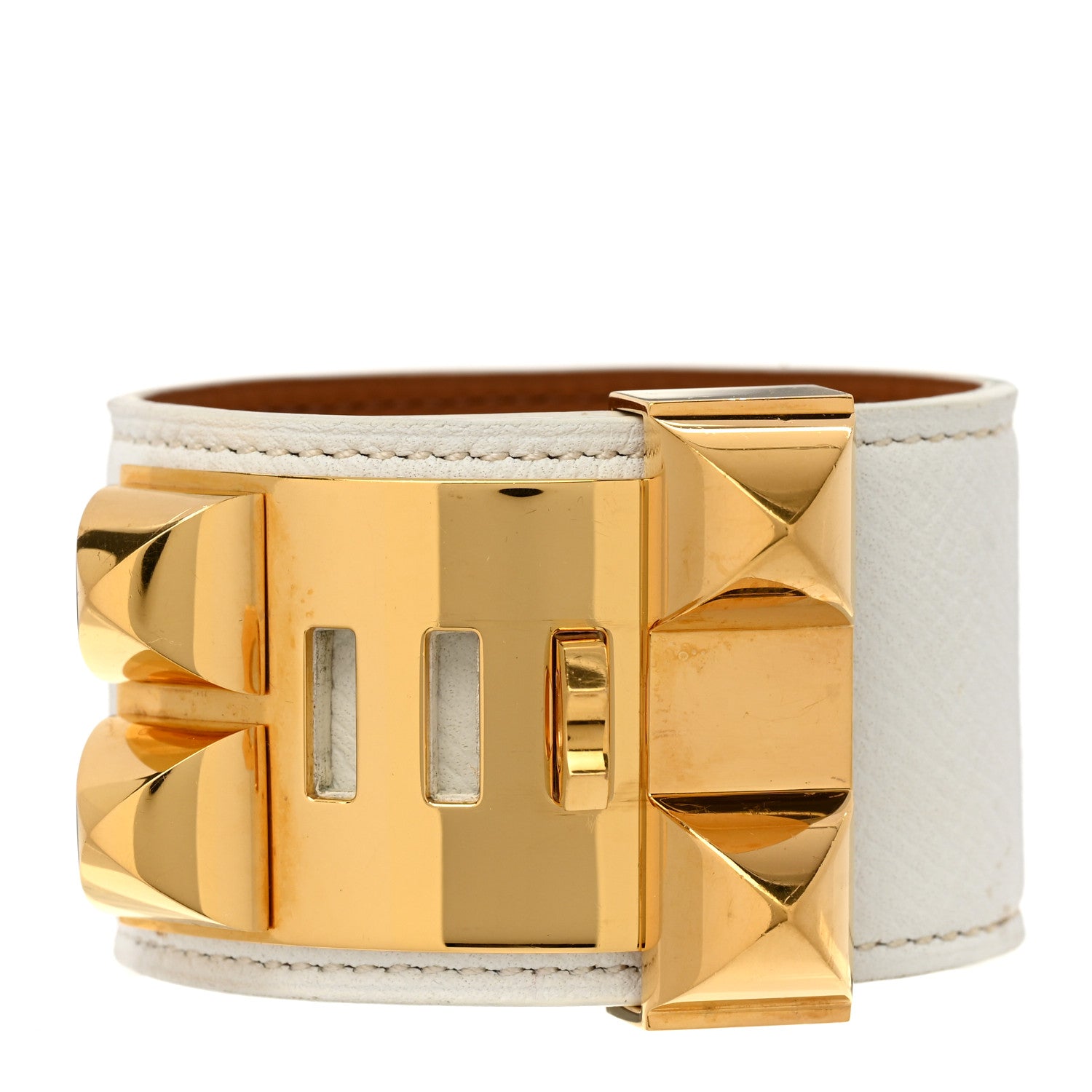 Hermes Epsom Collier De Chien CDC Bracelet S White 3 of 6