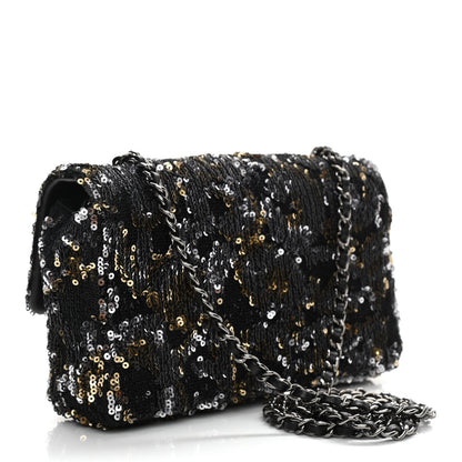 Chanel Sequin Mini Rectangular Flap Gold Silver 3 of 10