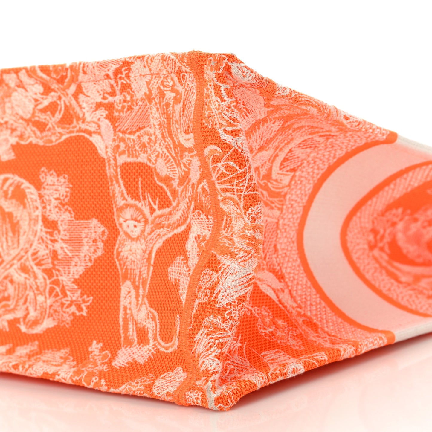 Canvas Embroidered Medium Dioriviera Toile De Jouy Book Tote Orange