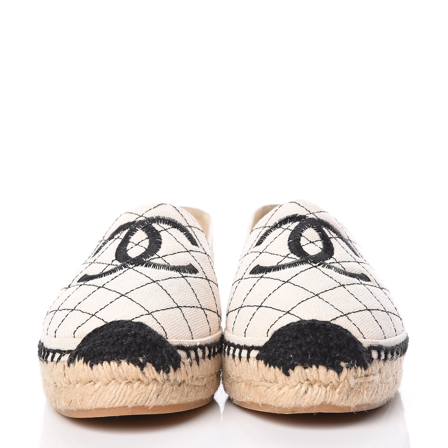 Fabric Biarritz CC Espadrilles 37 Beige Black