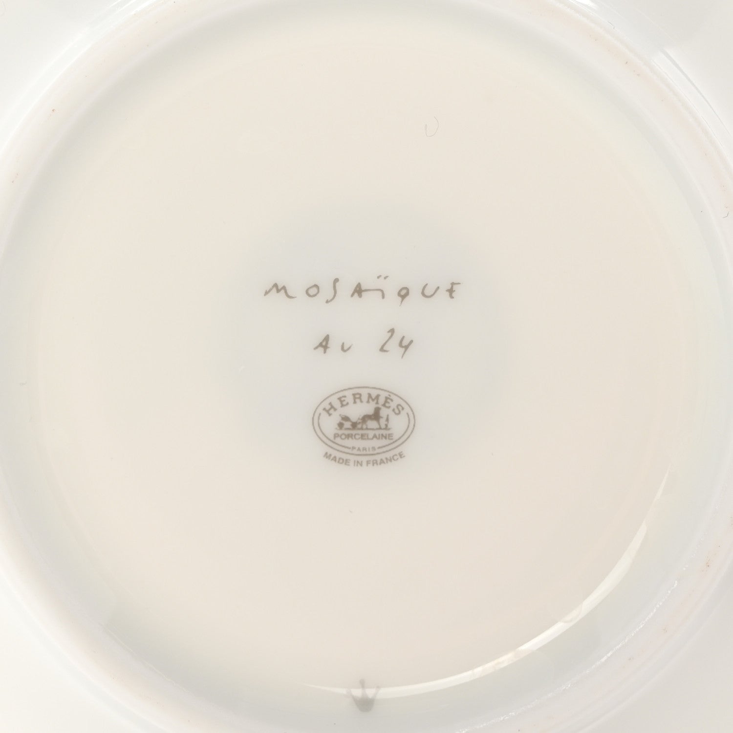 Hermes Porcelain Mosaique Au 24 Platine Tea Cup And Saucer Set Of 2 Platinum 7 of 8