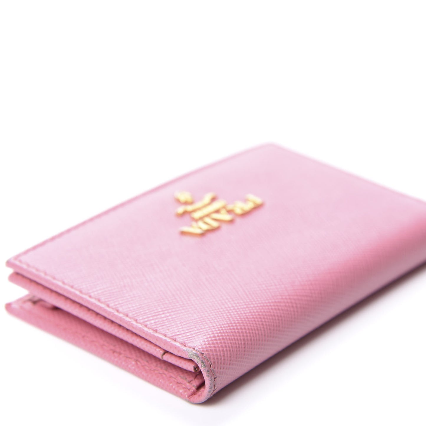 Saffiano Metal Business Card Holder Begonia