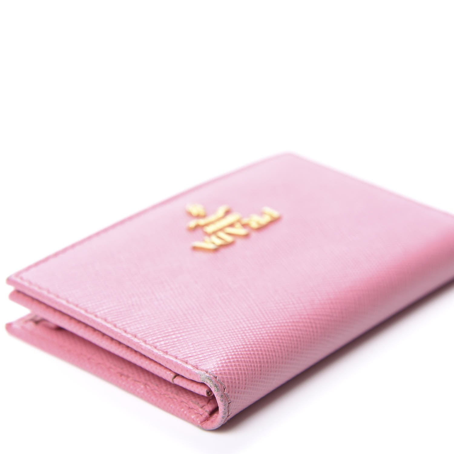 Prada Saffiano Metal Business Card Holder Begonia 8 of 10