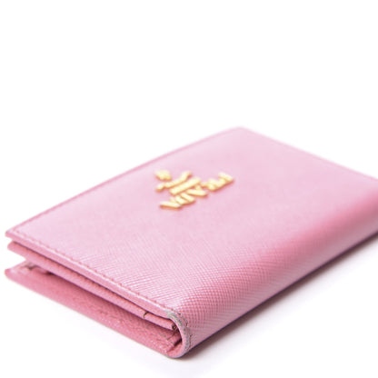 Prada Saffiano Metal Business Card Holder Begonia 8 of 10