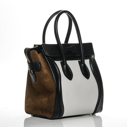 Celine Smooth Calfskin Nubuck Micro Tri-Color Luggage White 3 of 8