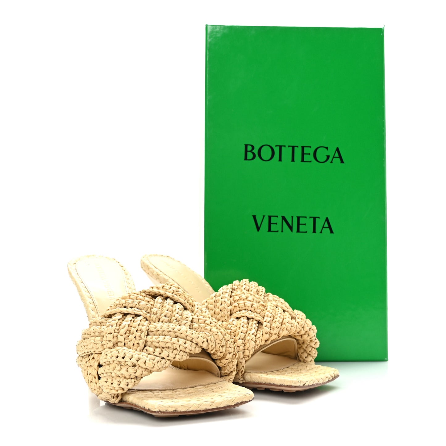 Raffia Intrecciato Lido Mule 90 Sandals 38 Cane Sugar