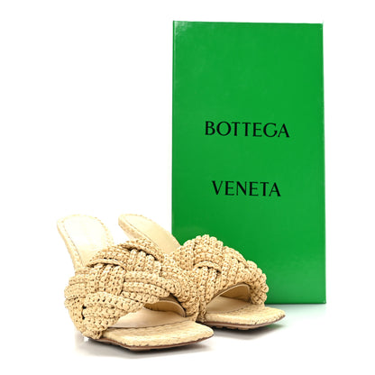 Bottega Veneta Raffia Intrecciato Lido Mule 90 Sandals 38 Cane Sugar 7 of 7