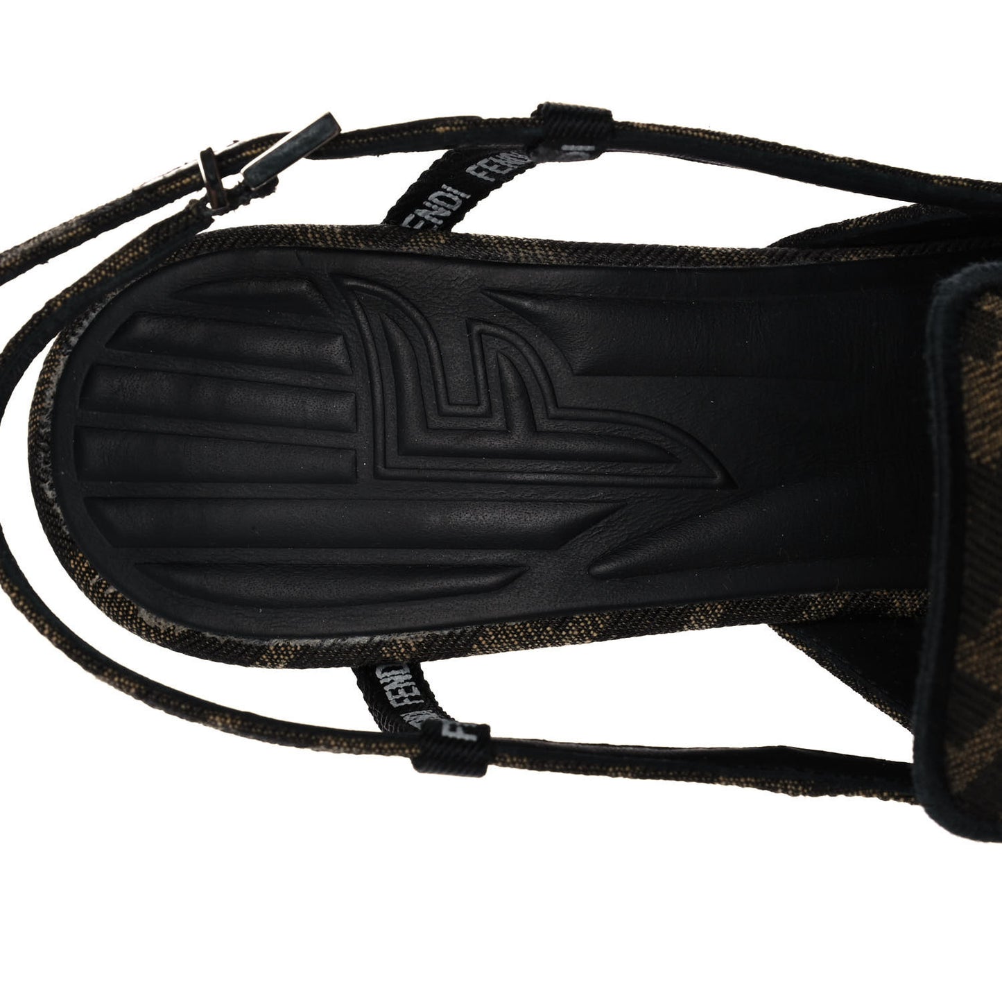 Jacquard FFreedom Decollete Slingback Square Toe Pumps 36.5 Tobacco