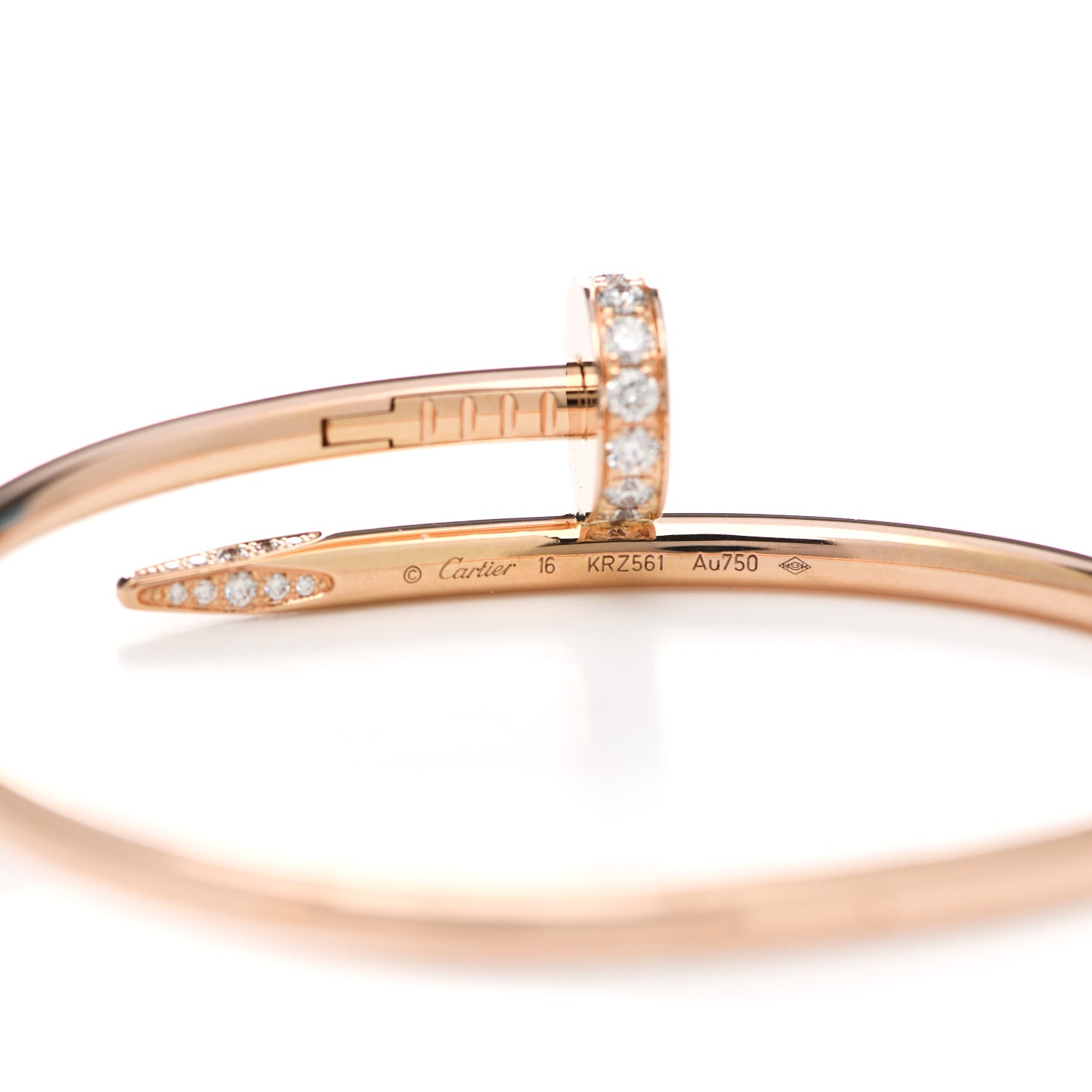 18K Pink Gold Diamond Juste Un Clou Bracelet 16