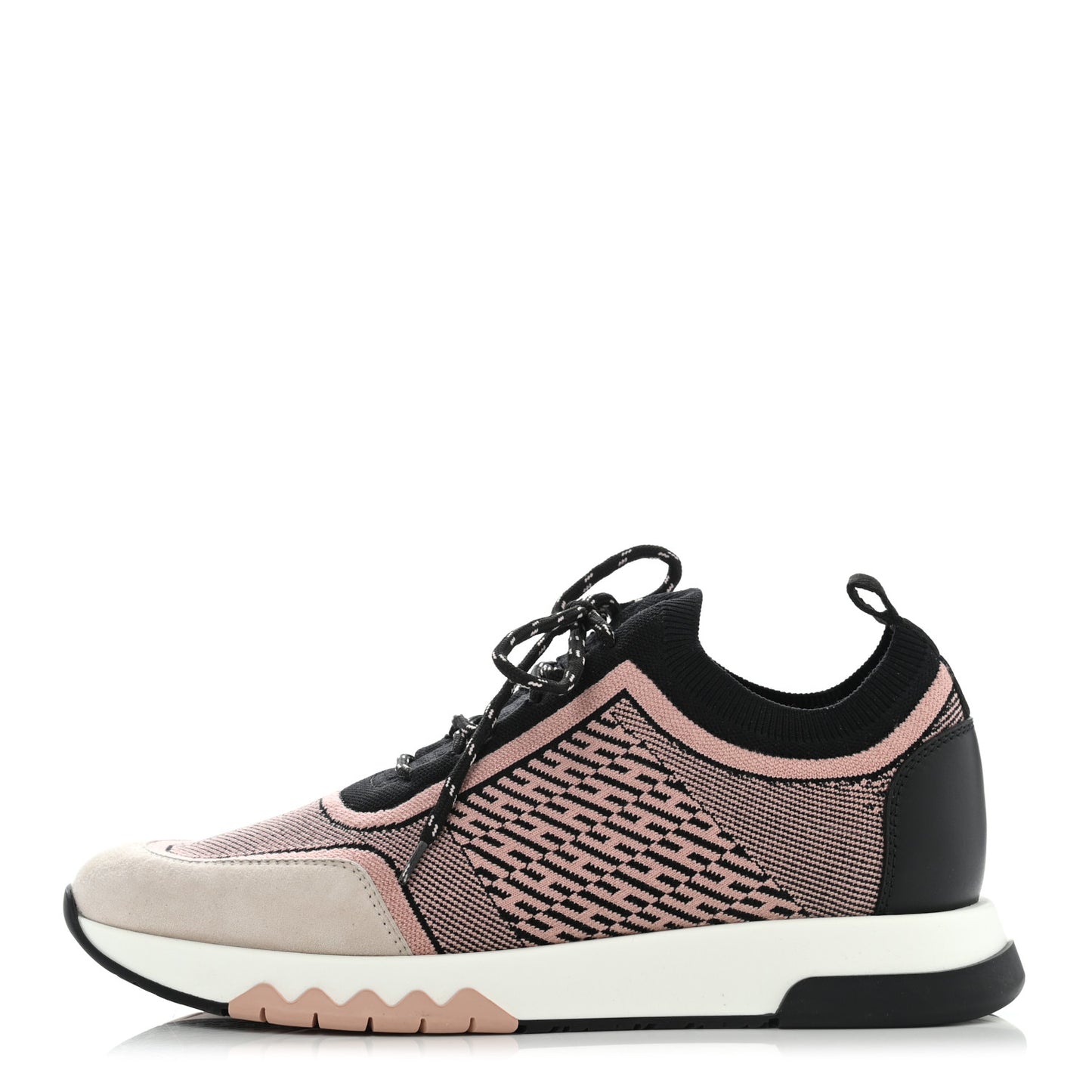 Knit Goatskin Womens Addict Sneakers 37.5 Black Multicolor