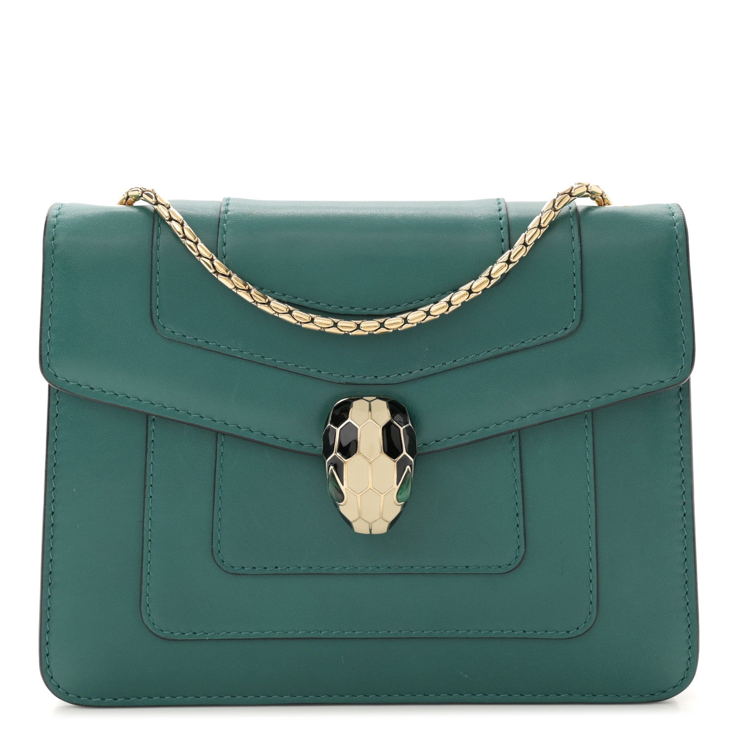 Bulgari Calfskin Serpenti Forever Crossbody Bag Emerald Green 1 of 13