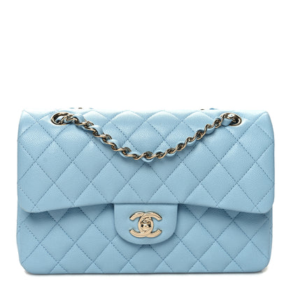 Chanel Caviar Quilted Small Double Flap Light Blue 1 of 11