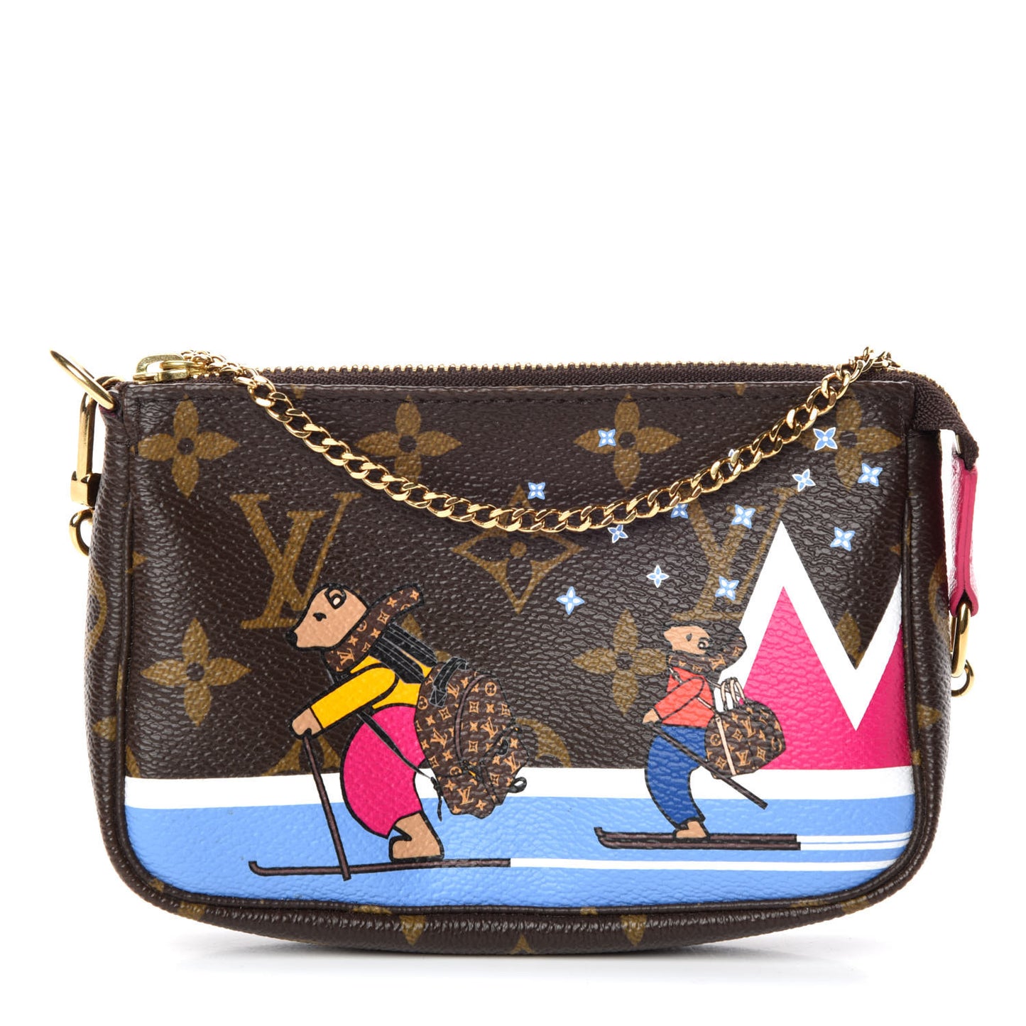 Monogram 2018 Christmas Animation Mini Bears Pochette Accessories