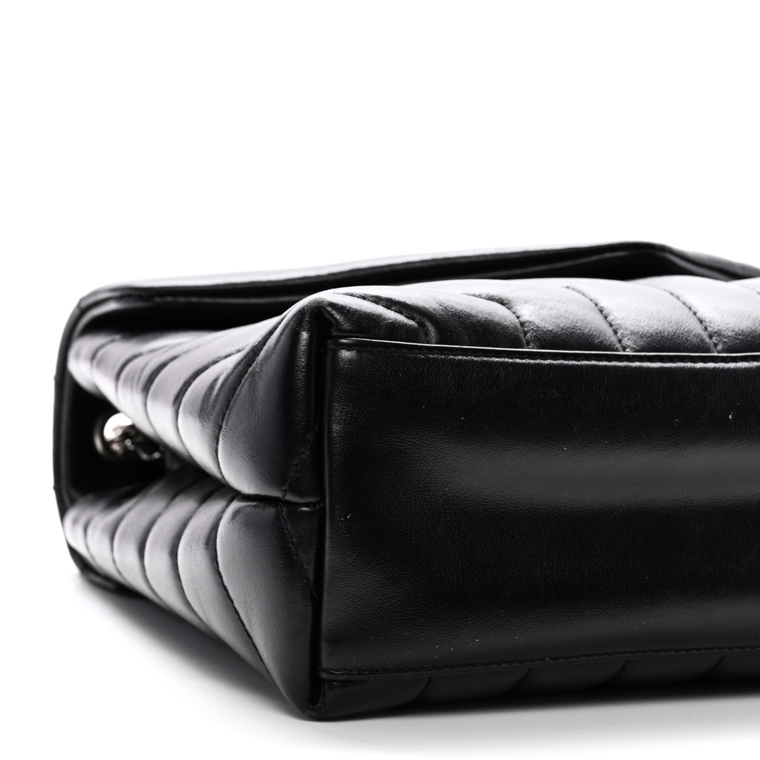Saint Laurent Calfskin Y Quilted Monogram Small Loulou Chain Satchel Black 9 of 10