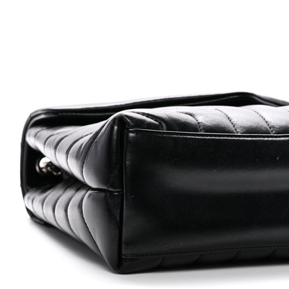 Saint Laurent Calfskin Y Quilted Monogram Small Loulou Chain Satchel Black 9 of 10