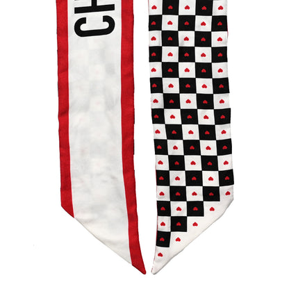 Christian Dior Silk Checkered DiorAmour Mitzah Scarf White Red Black 2 of 4