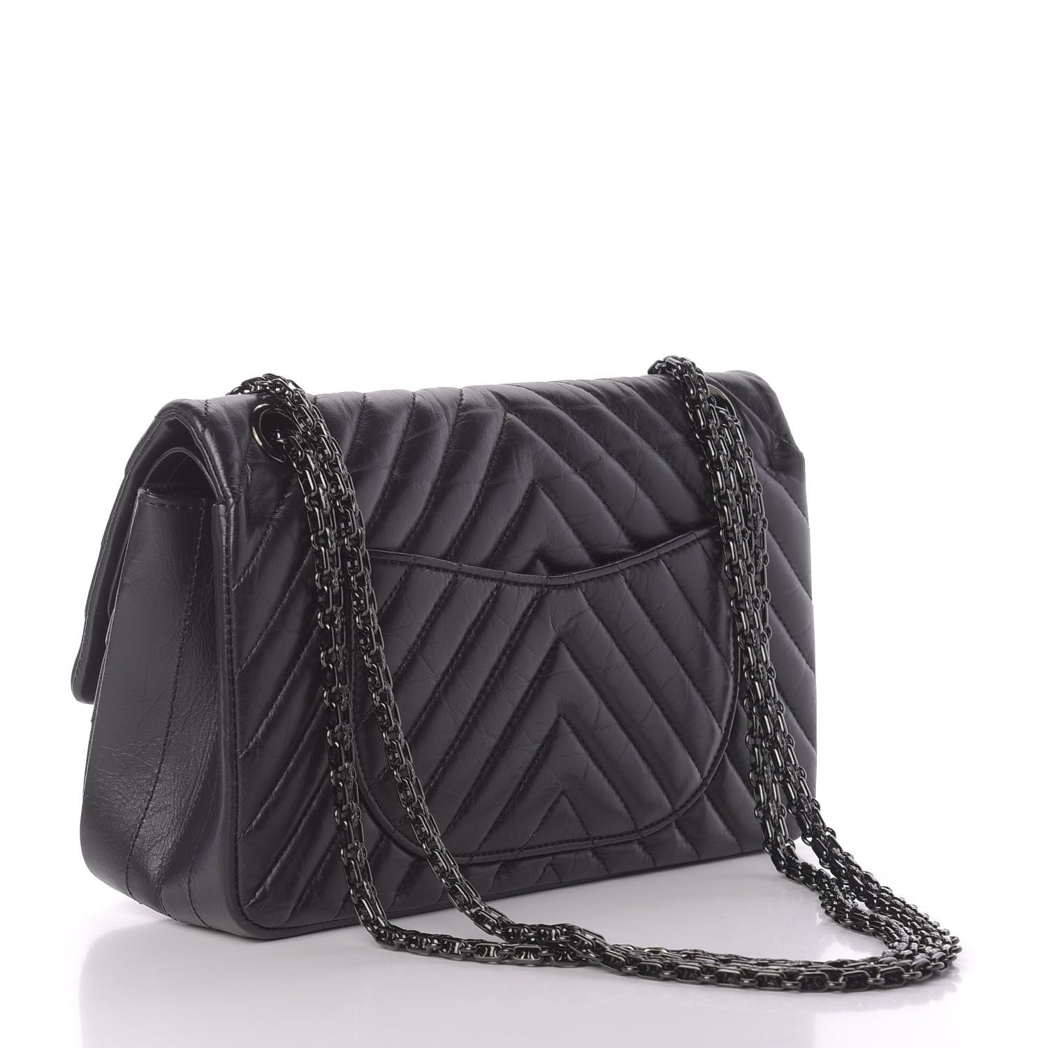 Chanel Aged Calfskin Chevron Quilted 2.55 Reissue 225 Flap So Black 4 of 12
