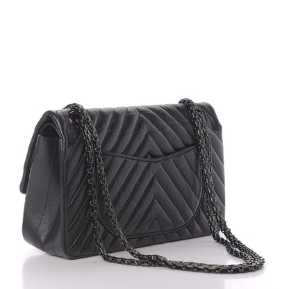Chanel Aged Calfskin Chevron Quilted 2.55 Reissue 225 Flap So Black 4 of 12