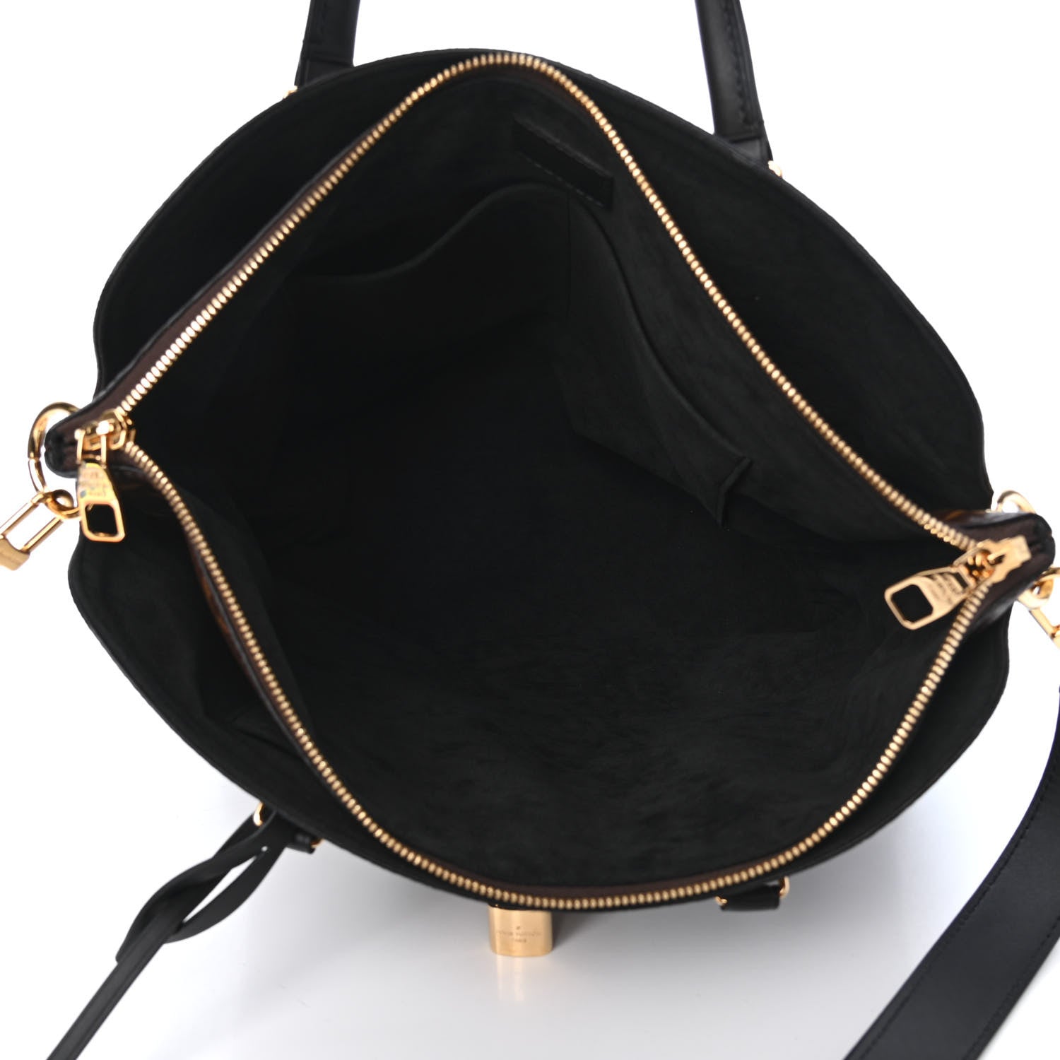 Louis Vuitton Monogram Flower Zipped Tote MM Black 4 of 4