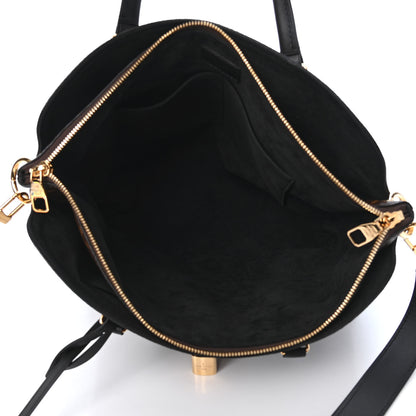 Louis Vuitton Monogram Flower Zipped Tote MM Black 4 of 4