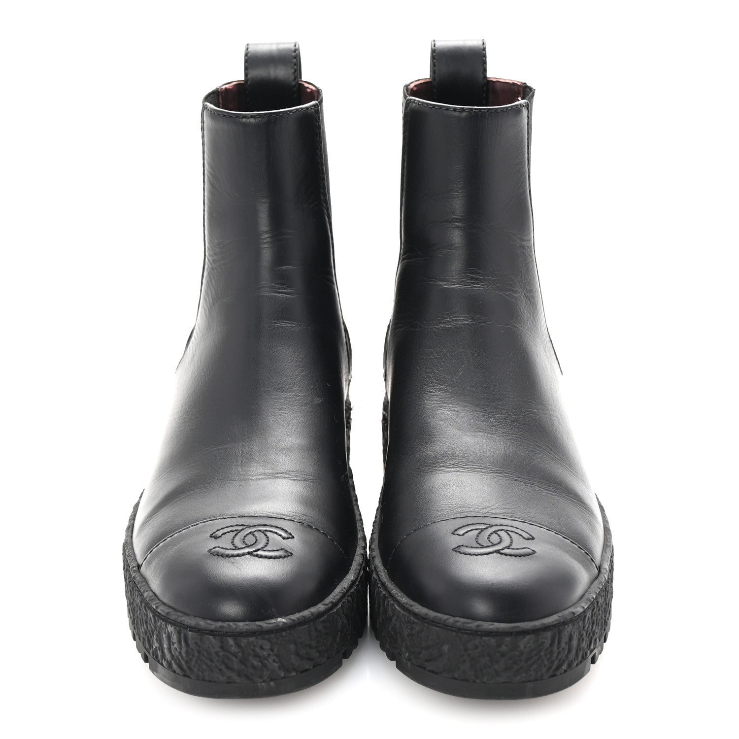 Chanel Calfskin Cap Toe CC Ankle Boots 40 Black 3 of 10