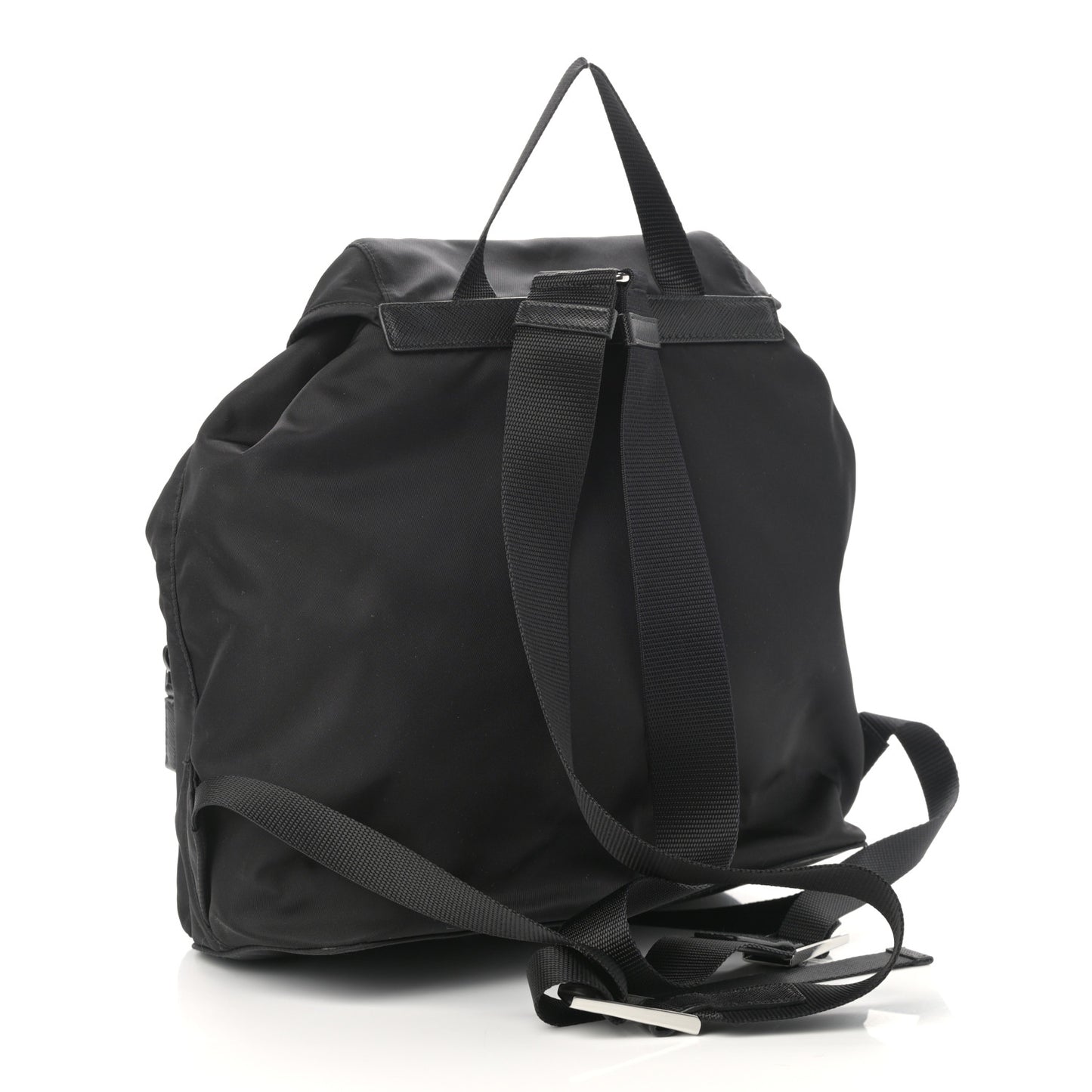 Tessuto Nylon Vela Saffiano Large Backpack Black
