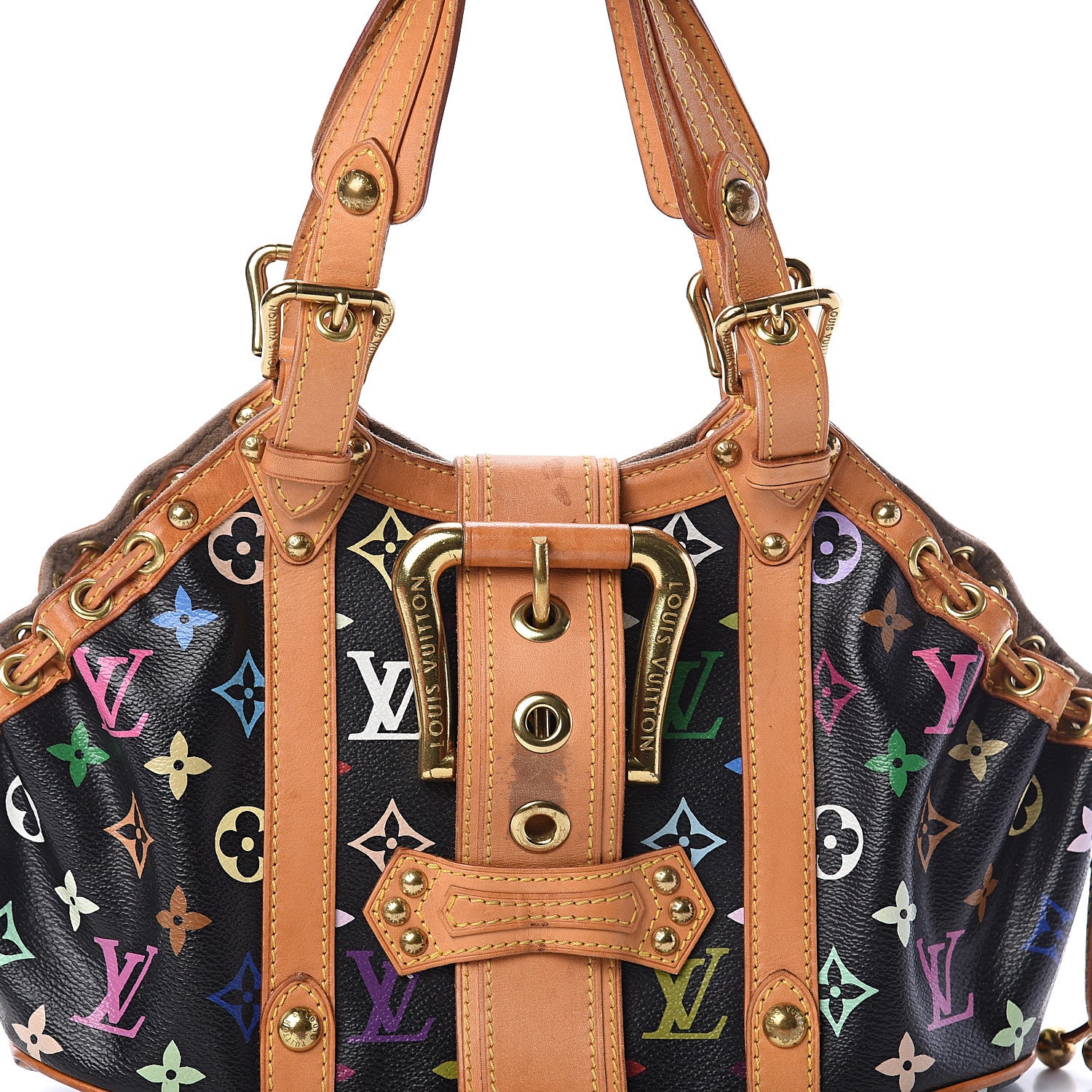 Louis Vuitton Monogram Multicolor Theda GM Black 6 of 8
