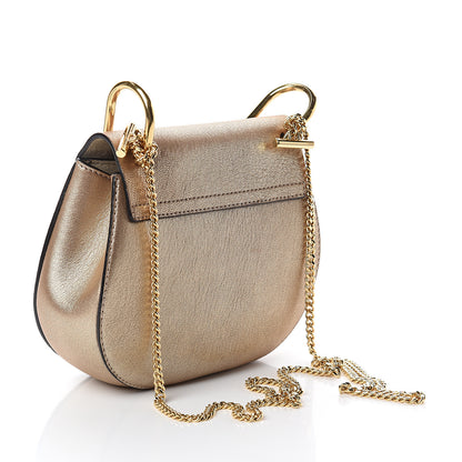 Chloe Metallic Goatskin Drew Shoulder Bag Abstract Gold 2 of 8