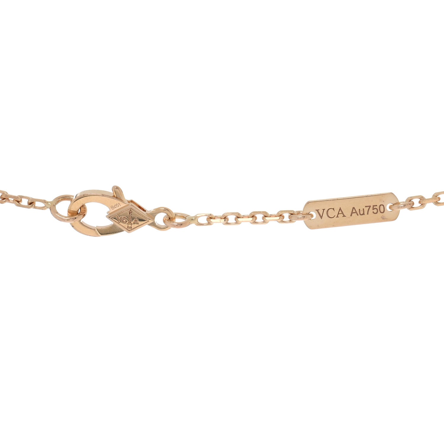 Van Cleef & Arpels 18K Rose Gold Diamond Pink Sapphire Small Frivole Pendant Necklace 4 of 5