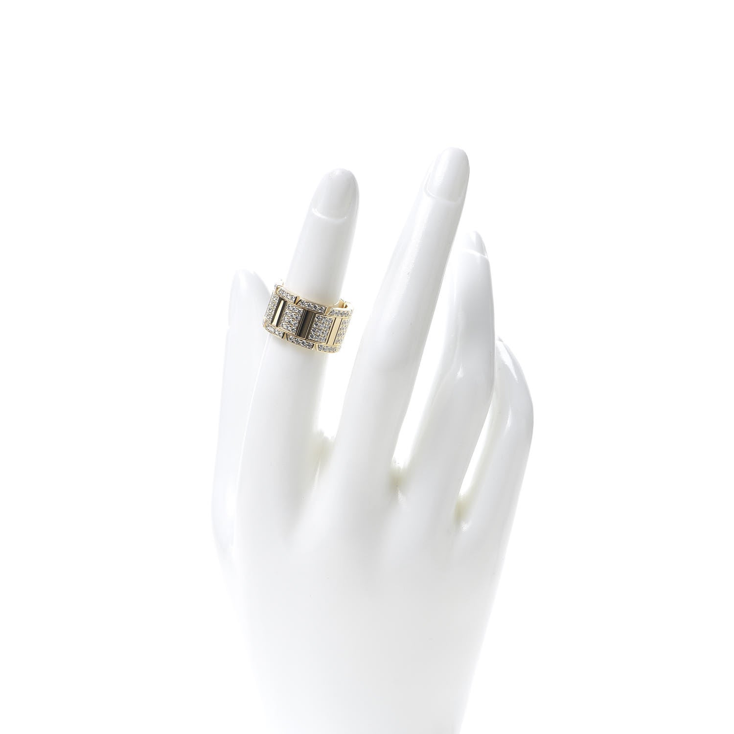 Cartier 18K Yellow Gold Diamond Tank Francaise Ring 50 5.25 2 of 6