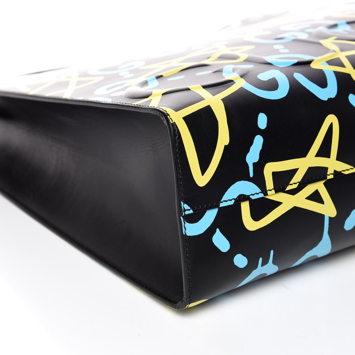 Calfskin GucciGhost Medium XL Tote Black New Acquamarine