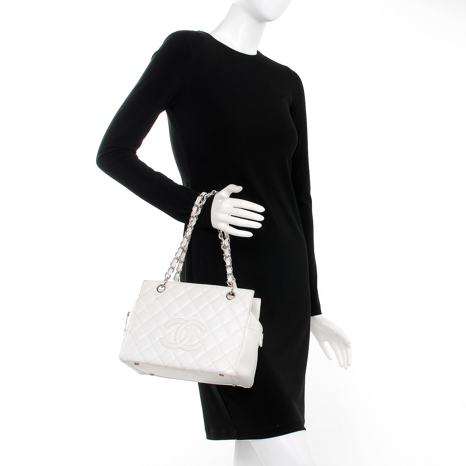 Chanel Caviar Quilted Petit Timeless Tote PTT White 2 of 15