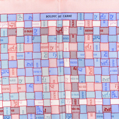 Hermes Silk Bolduc Au Carre Scarf 90 Bleu Pale Rose Pale 5 of 5