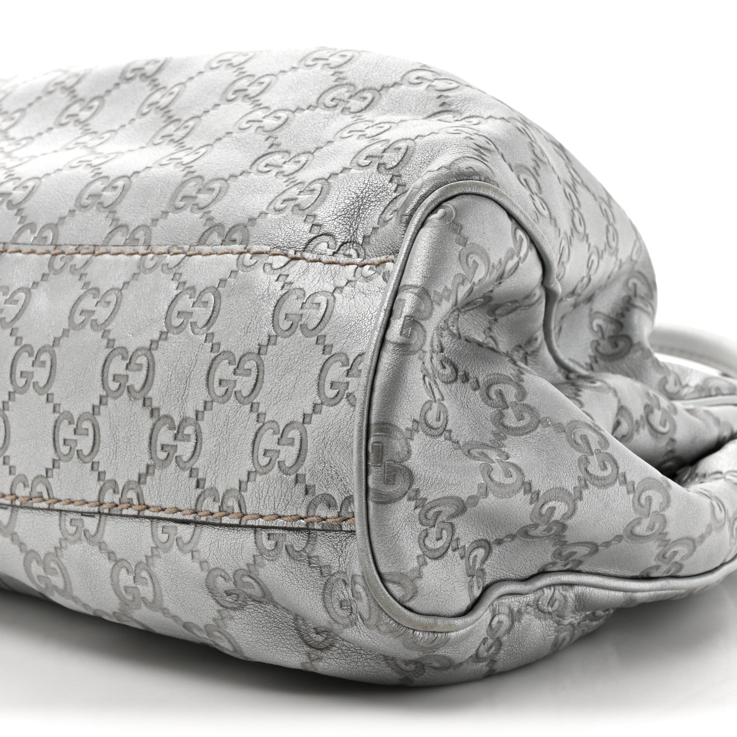 Gucci Metallic Guccissima Medium Sukey Tote Silver 9 of 18