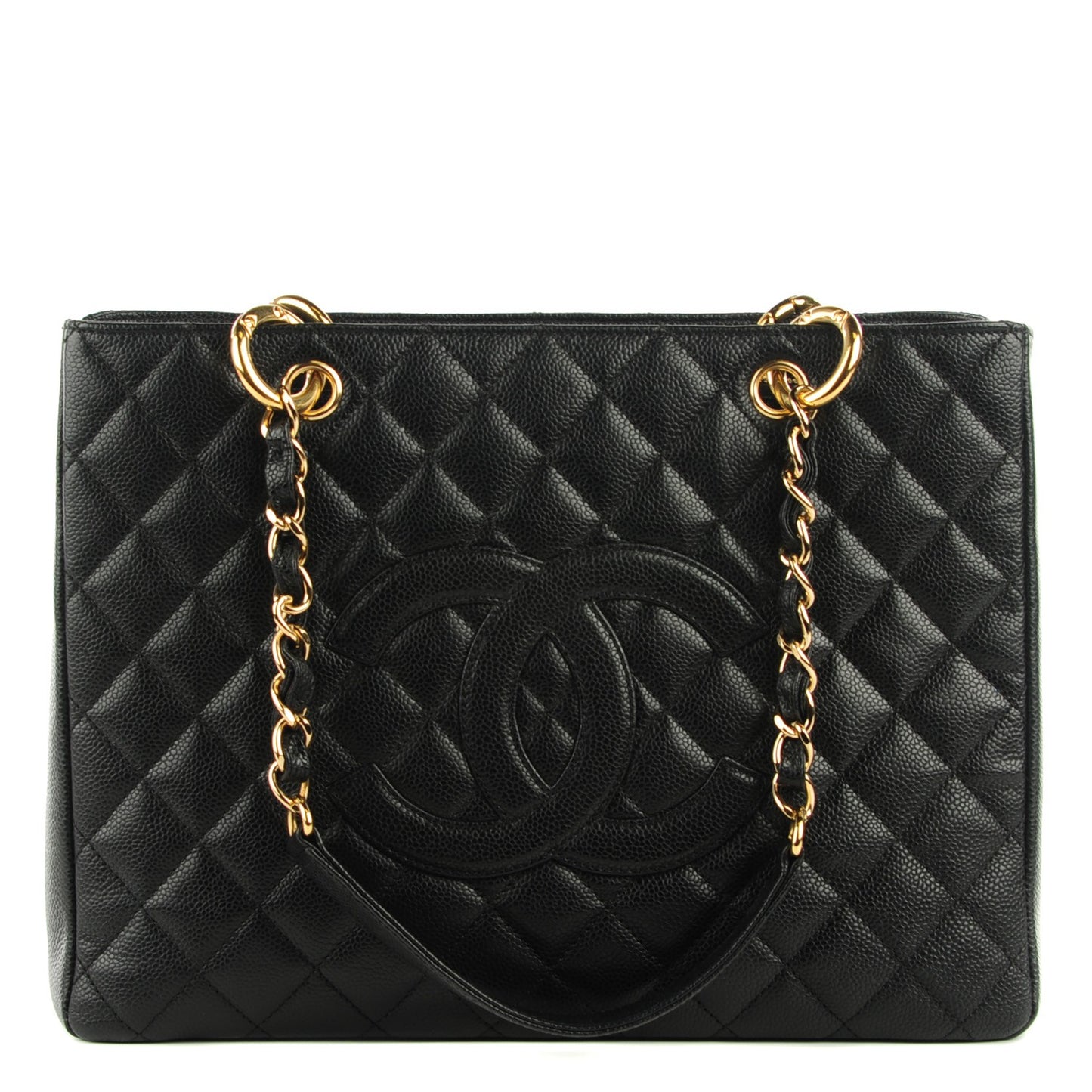 Caviar Quilted Grand Shopping Tote GST Black