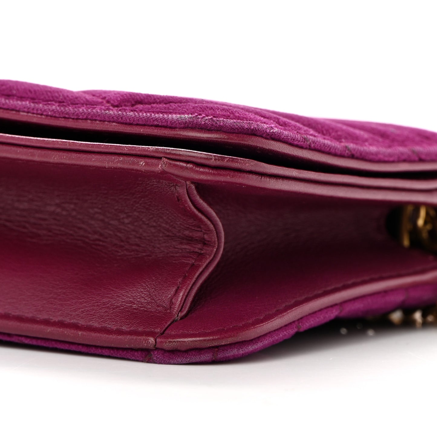 Velvet Matelasse GG Marmont Mini Bag Fuchsia Violet Cyclamen