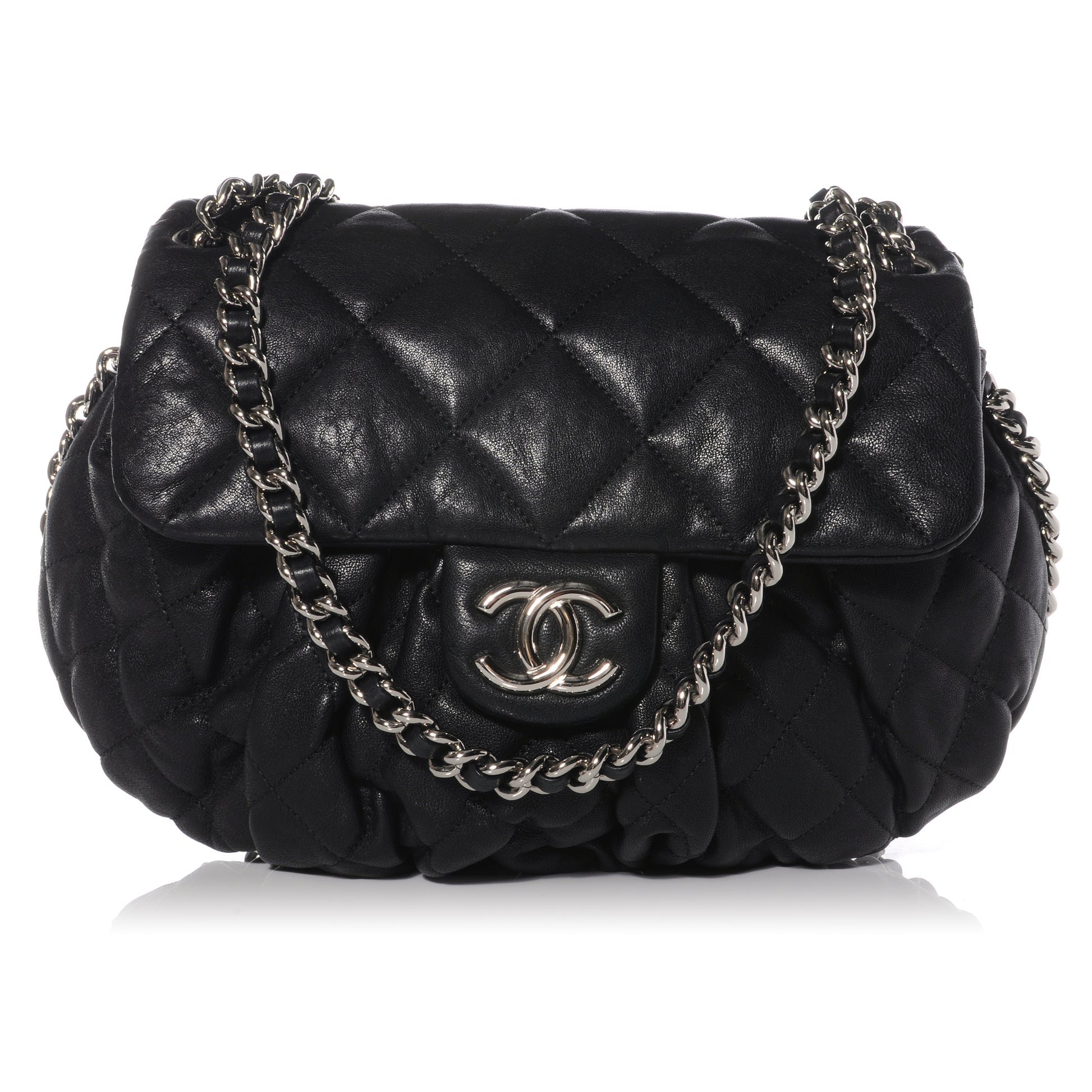 Chanel Lambskin Chain Around Medium Messenger Bag Black 1 of 9