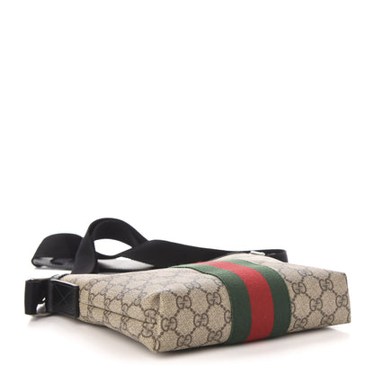 Gucci GG Supreme Monogram Web Messenger Bag Black 4 of 11