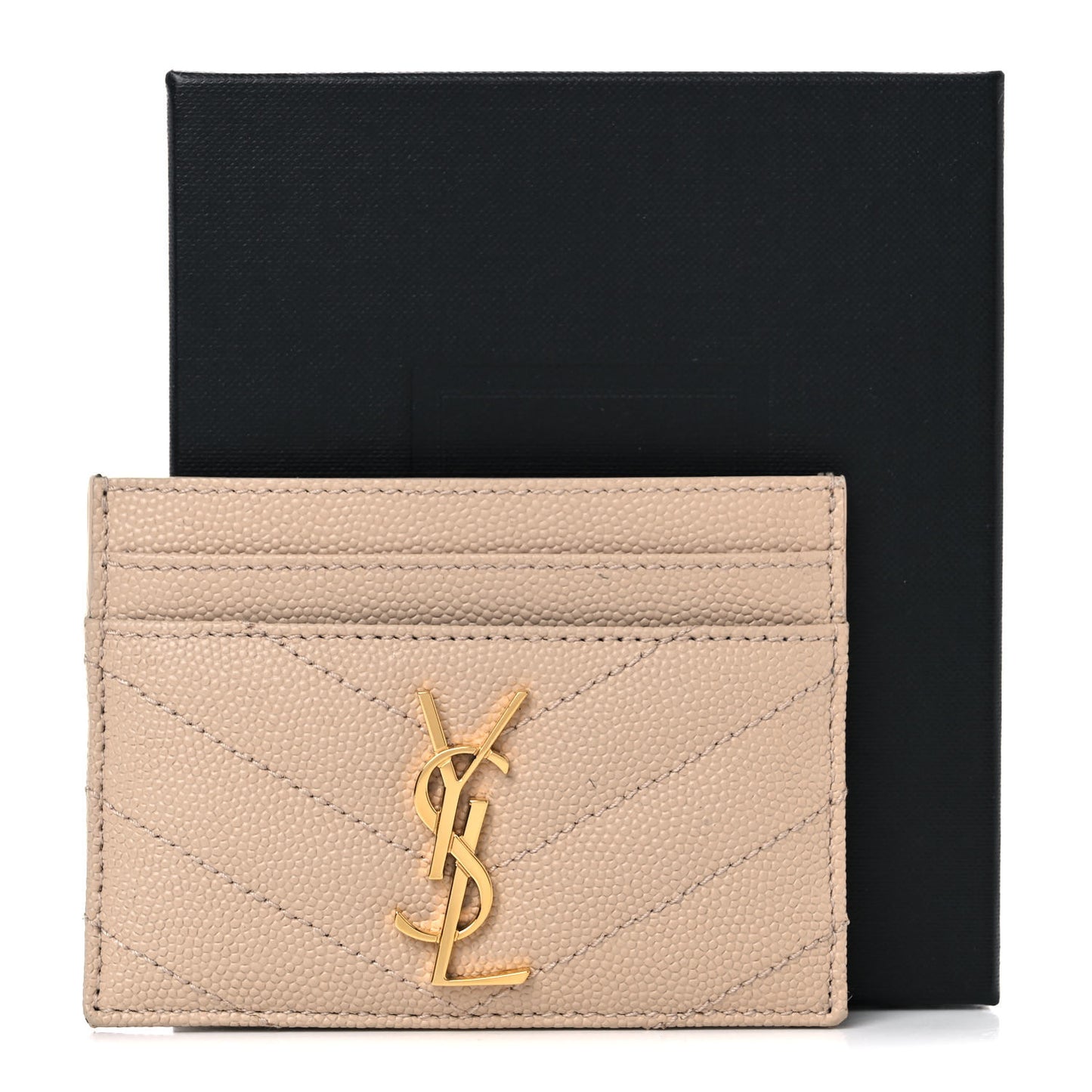 Grain De Poudre Matelasse Chevron Monogram Credit Card Case Cork