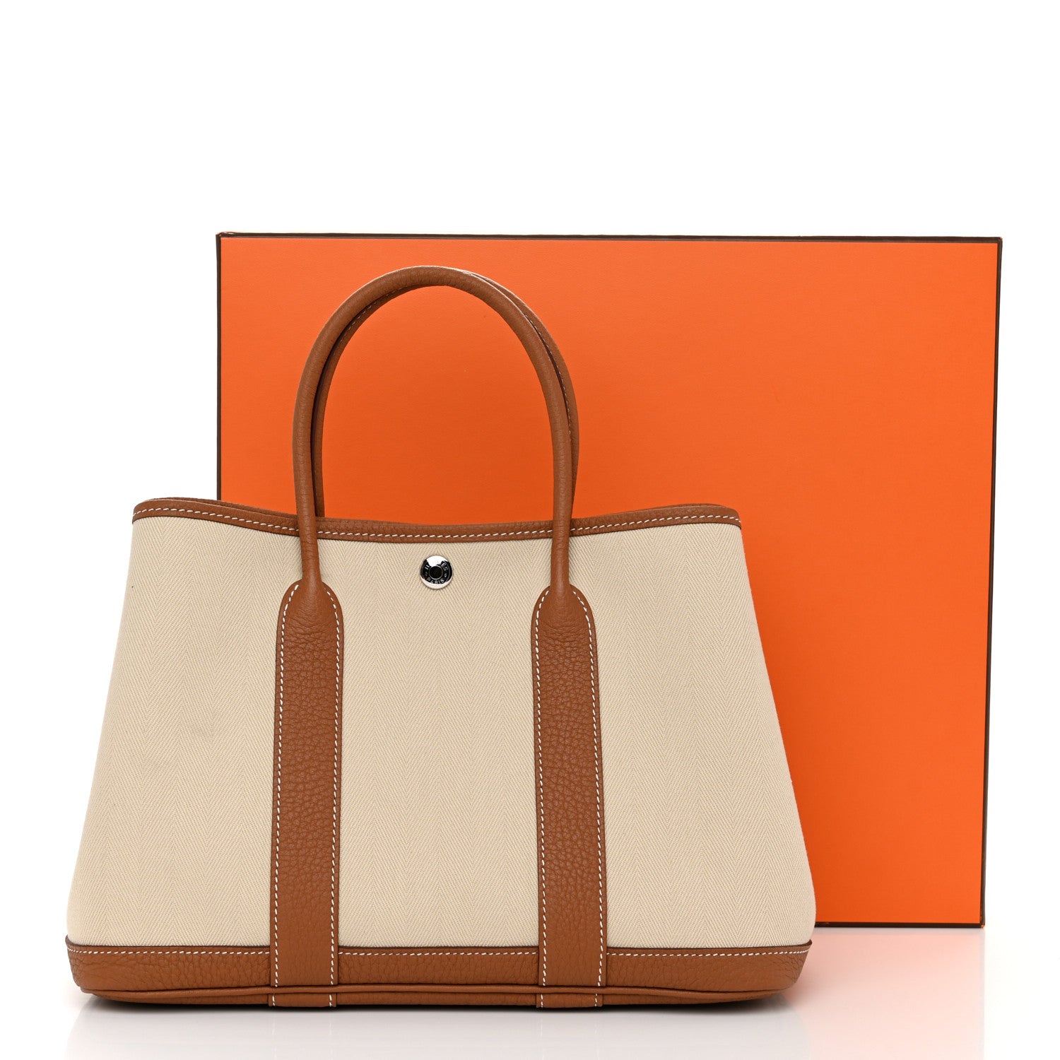 Hermes Grand Chevron Weave Negonda Garden Party 30 TPM Tote Craie Gold 11 of 11