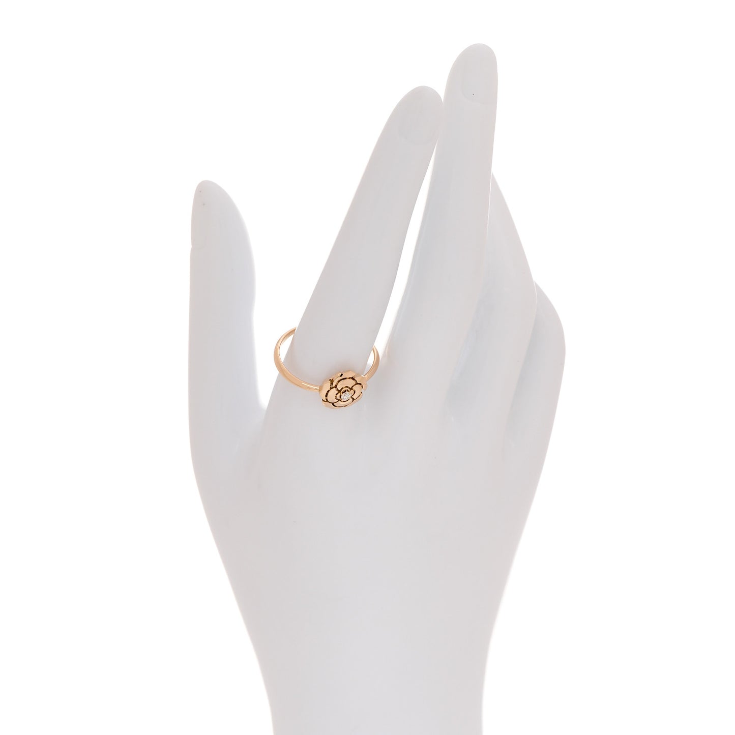 18K Rose Gold Diamond Extrait de Camelia Ring 64 10.75