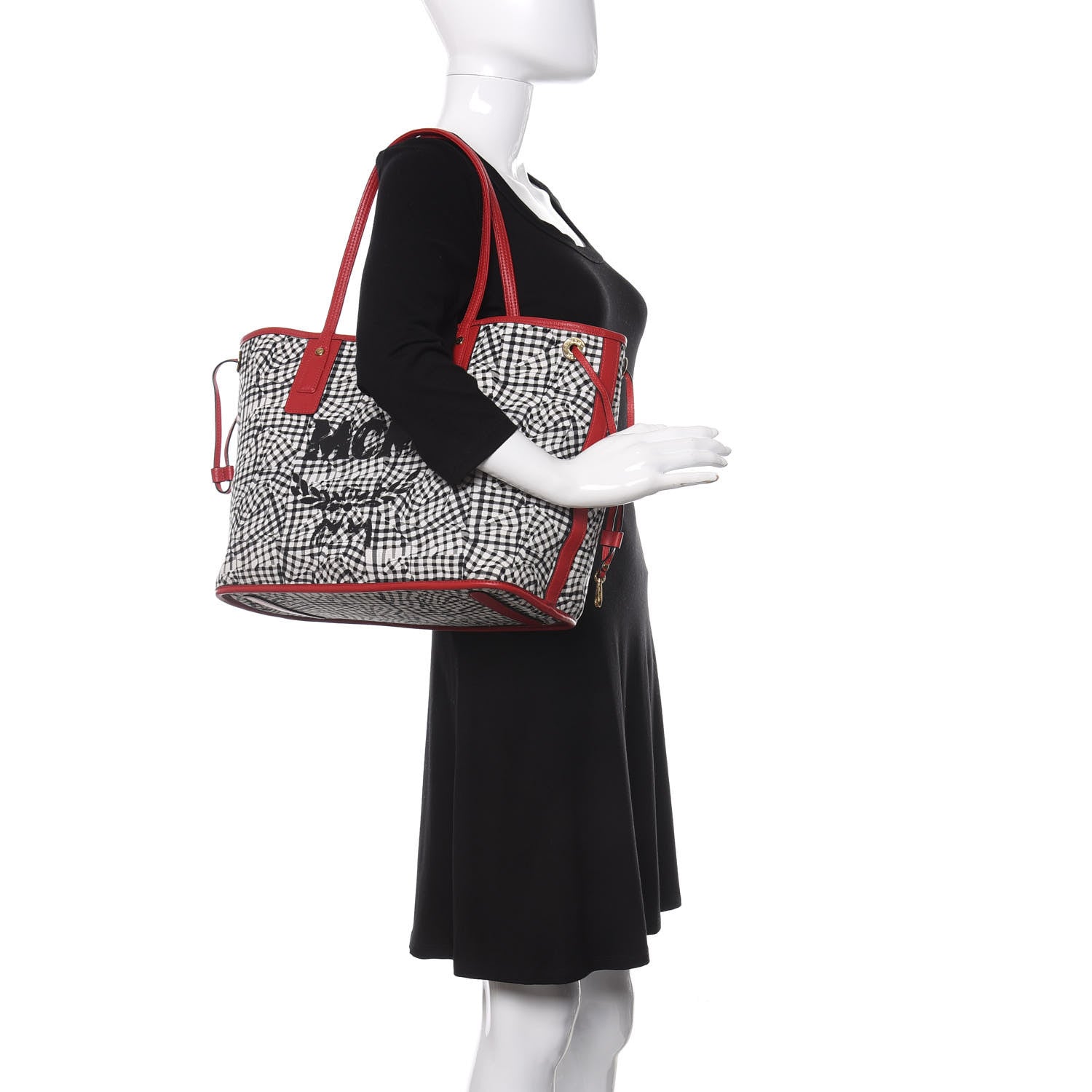 MCM Visetos Medium Liz Reversible Shopper Tote Ruby Red 2 of 16