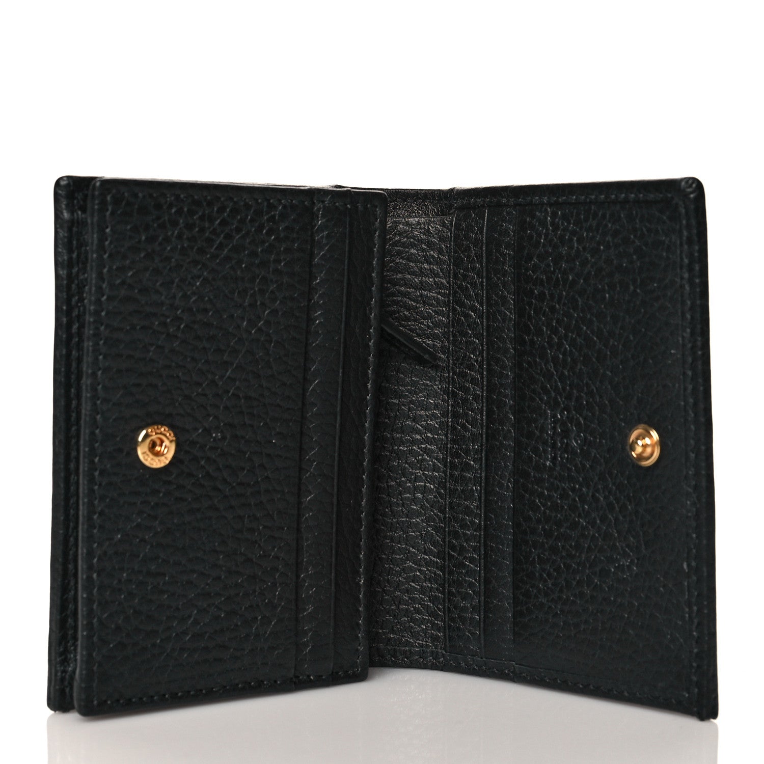 Gucci Pebbled Calfskin GG Marmont Card Case Black 5 of 9