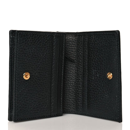 Gucci Pebbled Calfskin GG Marmont Card Case Black 5 of 9