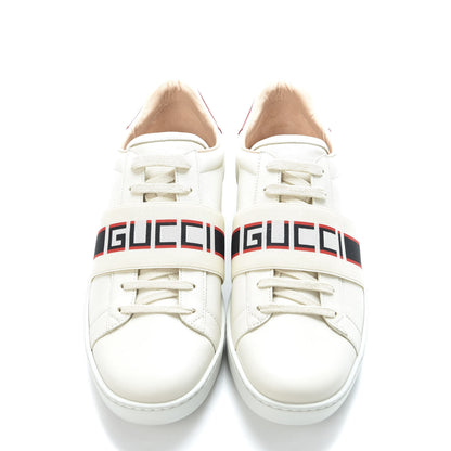 Gucci Calfskin Stripe Womens New Ace Sneakers 41 New Mystic White Ecru Red Flame 5 of 11