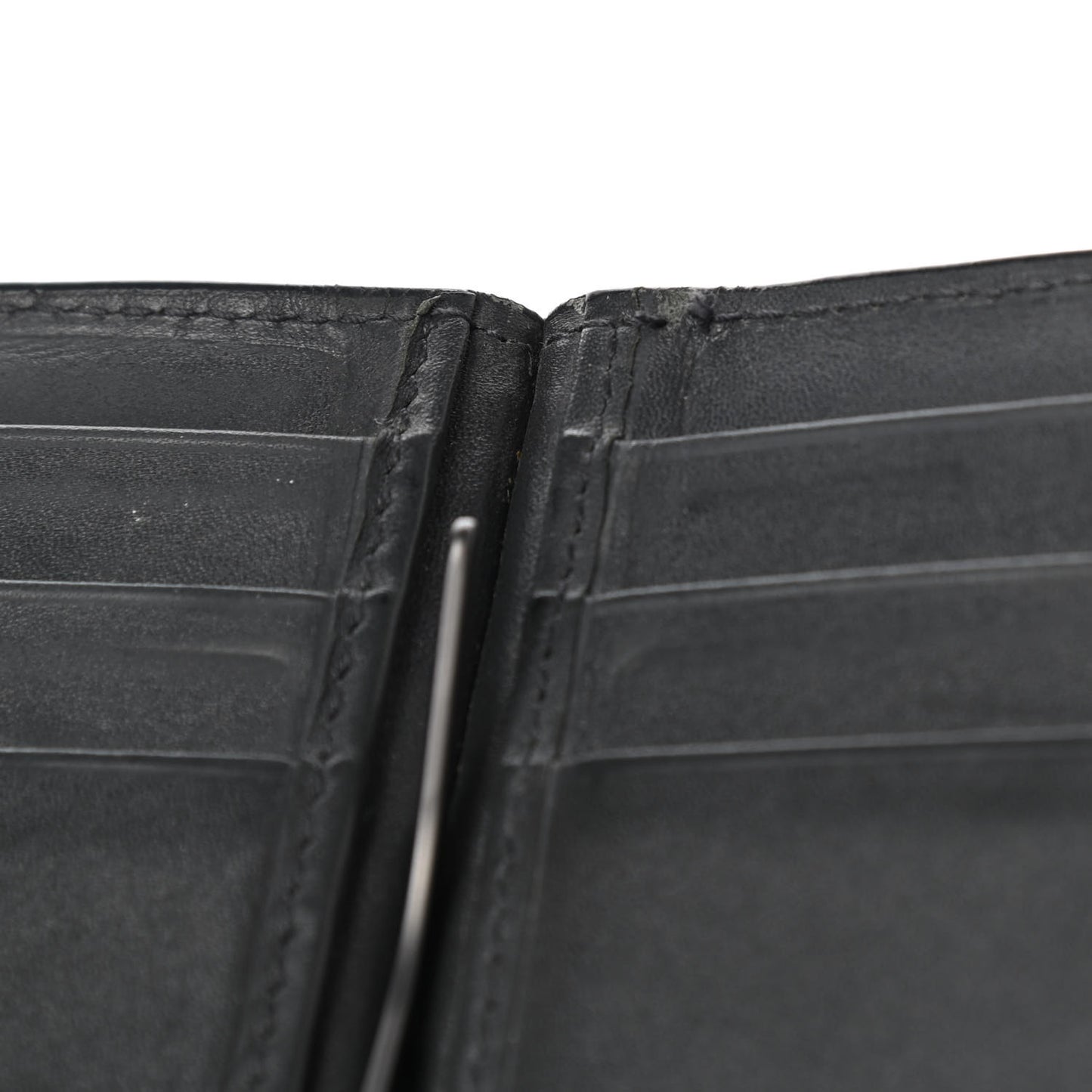 Nappa Intrecciato Bi-Fold Money Clip Wallet Black
