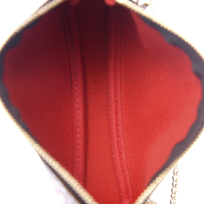 Louis Vuitton Damier Ebene 2019 Christmas Animation Mini Pochette Accessories Red 4 of 9