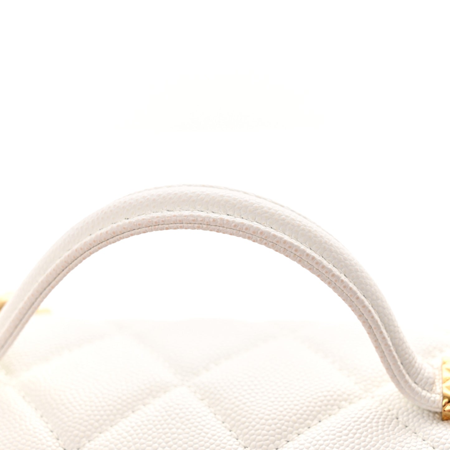 Caviar Quilted Handy Box Vanity Case White