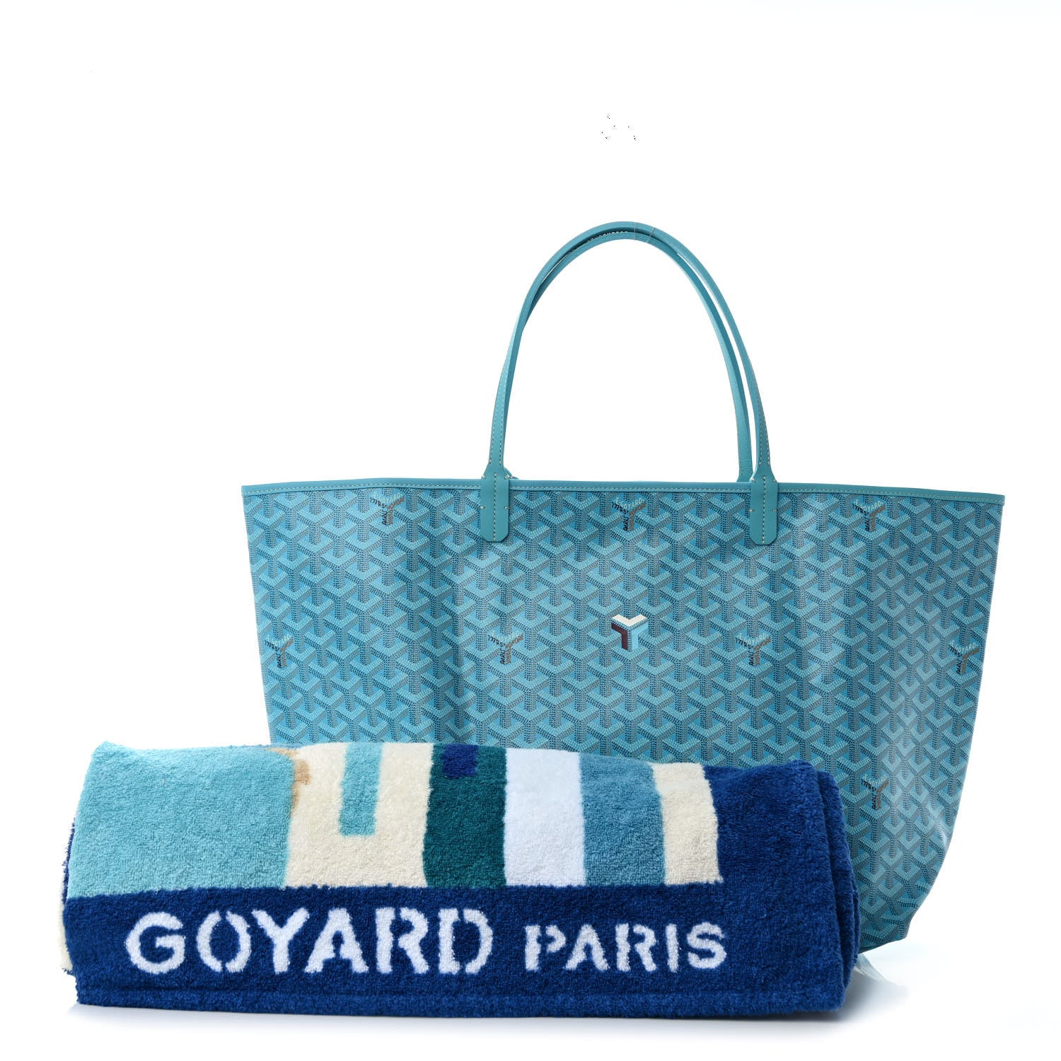 Goyard Goyardine Saint Louis GM Balise Beach Towel Set Turquoise 1 of 11